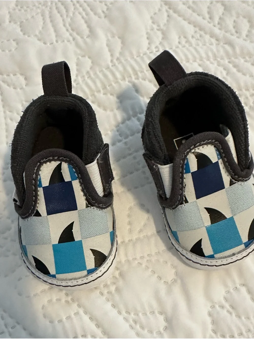 Vans Baby Slip-On Shoes in Blue and Black Checkerboard